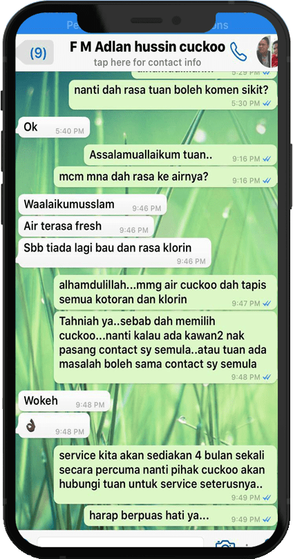 testimoni pengguna penapis udara cuckoo